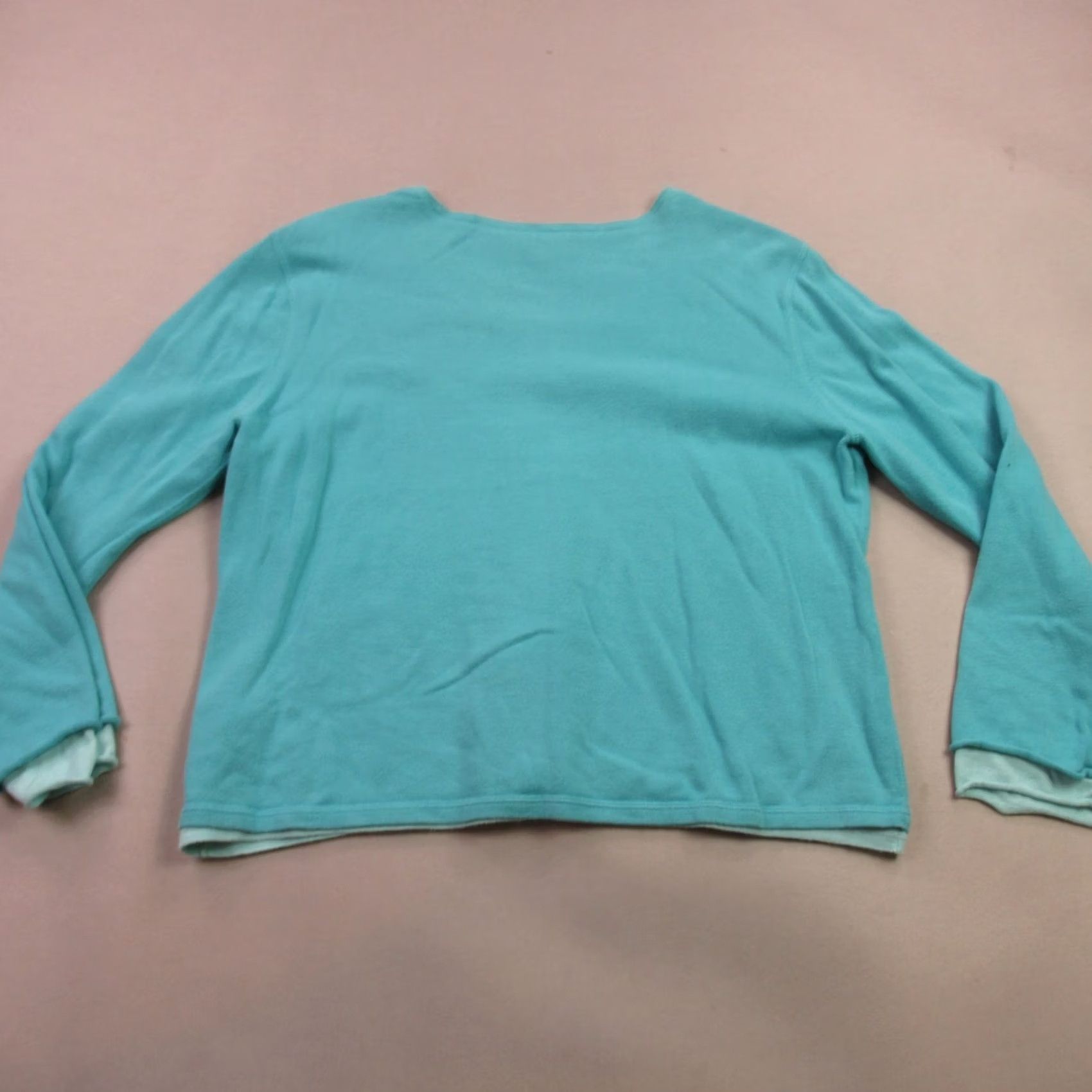 J. Jill J Jill Sweater Womens Large Petite Long Sleeve Pullover V Neck Lightweight Green Size L / US 10 / IT 46 - 6 Thumbnail