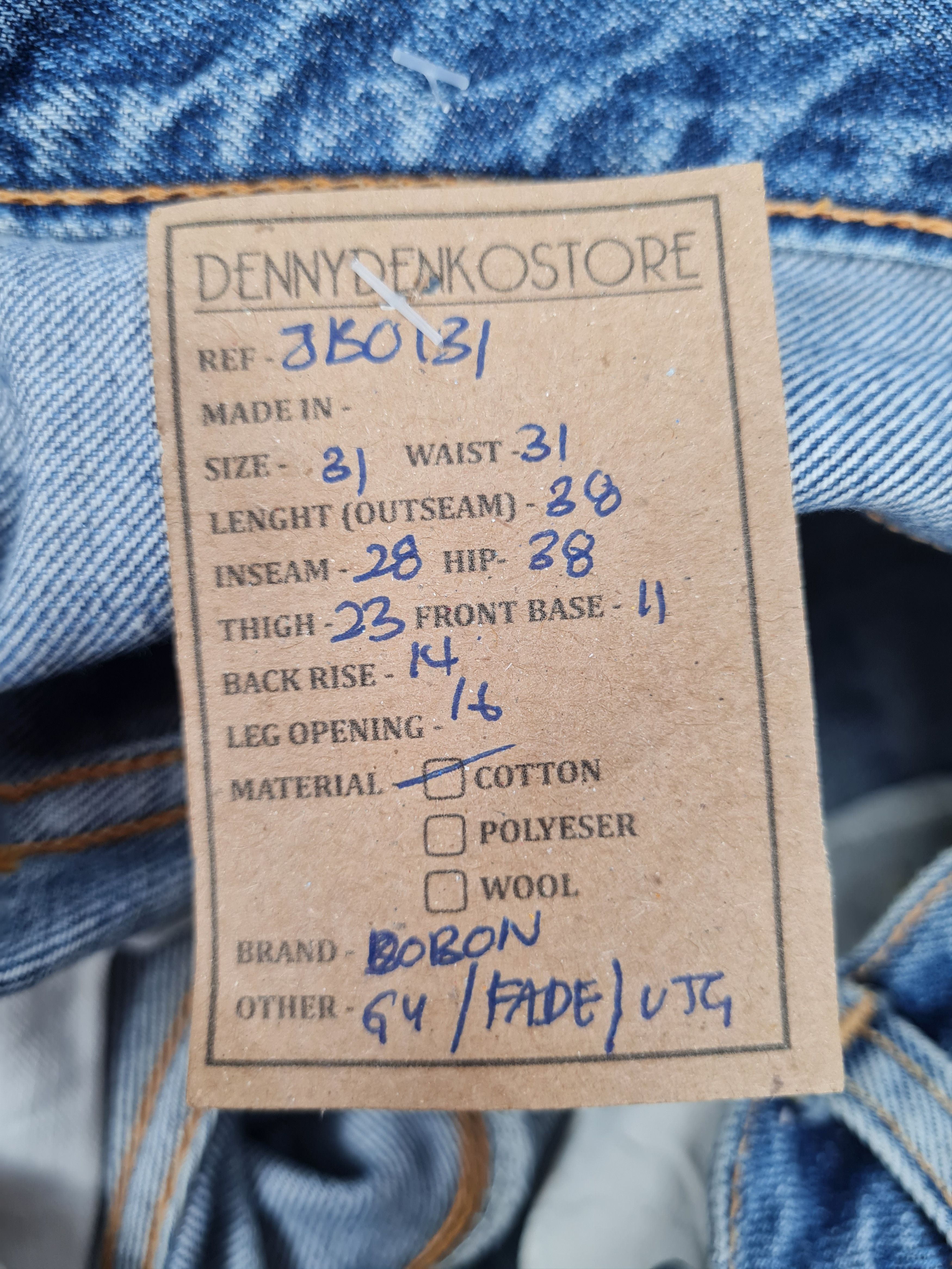 Japanese Brand Vtg BOBSON Cropped Jeans Faded Size 31x28 Jeans JB0131 Size US 31 - 12 Thumbnail