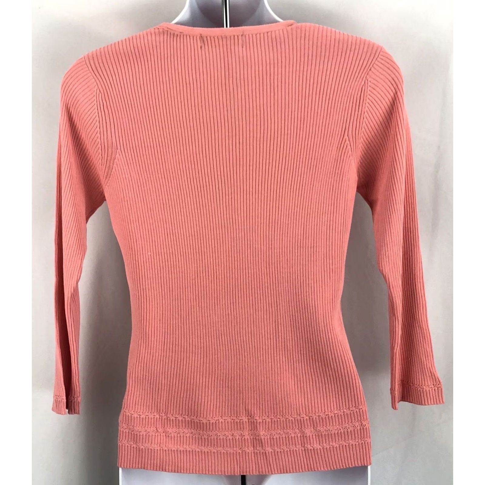 Pinko VINTAGE Valerie Stevens Shirt PM Pink Bow V-Neck 3/4 Sleeve Knit Tee Top Girls Fairy 90s Size M / US 6-8 / IT 42-44 - 3 Thumbnail