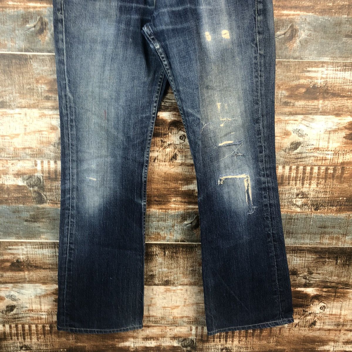Levi's DL Levis Blue Distressed Denim Pants #C307 Size US 32 / EU 48 - 6 Thumbnail