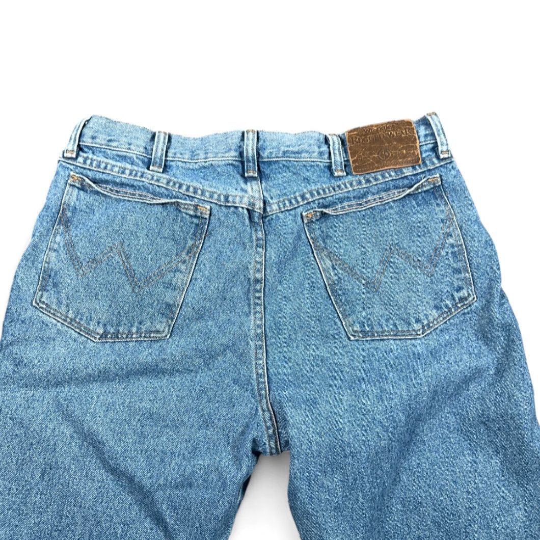 Wrangler VINTAGE Wrangler Jeans Mens 34x30 Blue Rugged Wear Outdoor Cowboy Workwear Y2K Wrangler Rugged Wear Jeans Mens 34 30 Blue Denim 5-Pocket Western Size US 34 / EU 50 - 6 Thumbnail