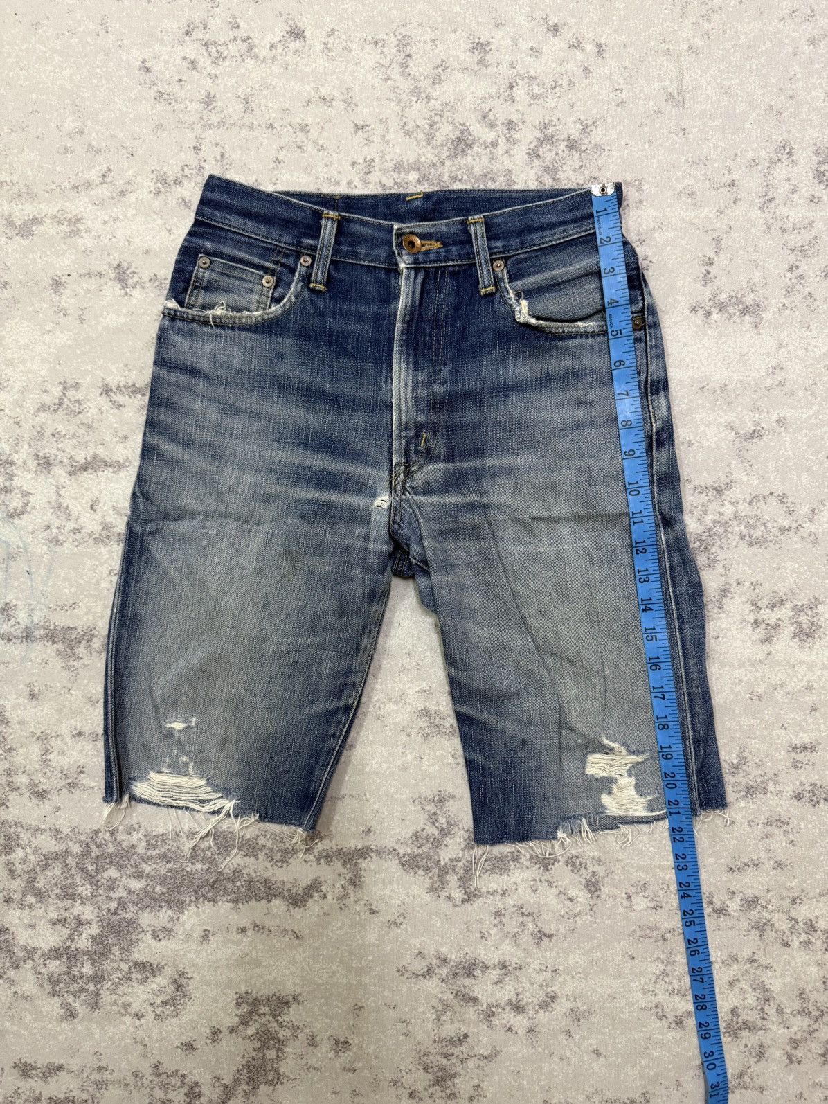Edwin Vintage Edwin 505XX Orange Tag Cropped Cut Distressed Denim Size US 28 / EU 44 - 17 Thumbnail