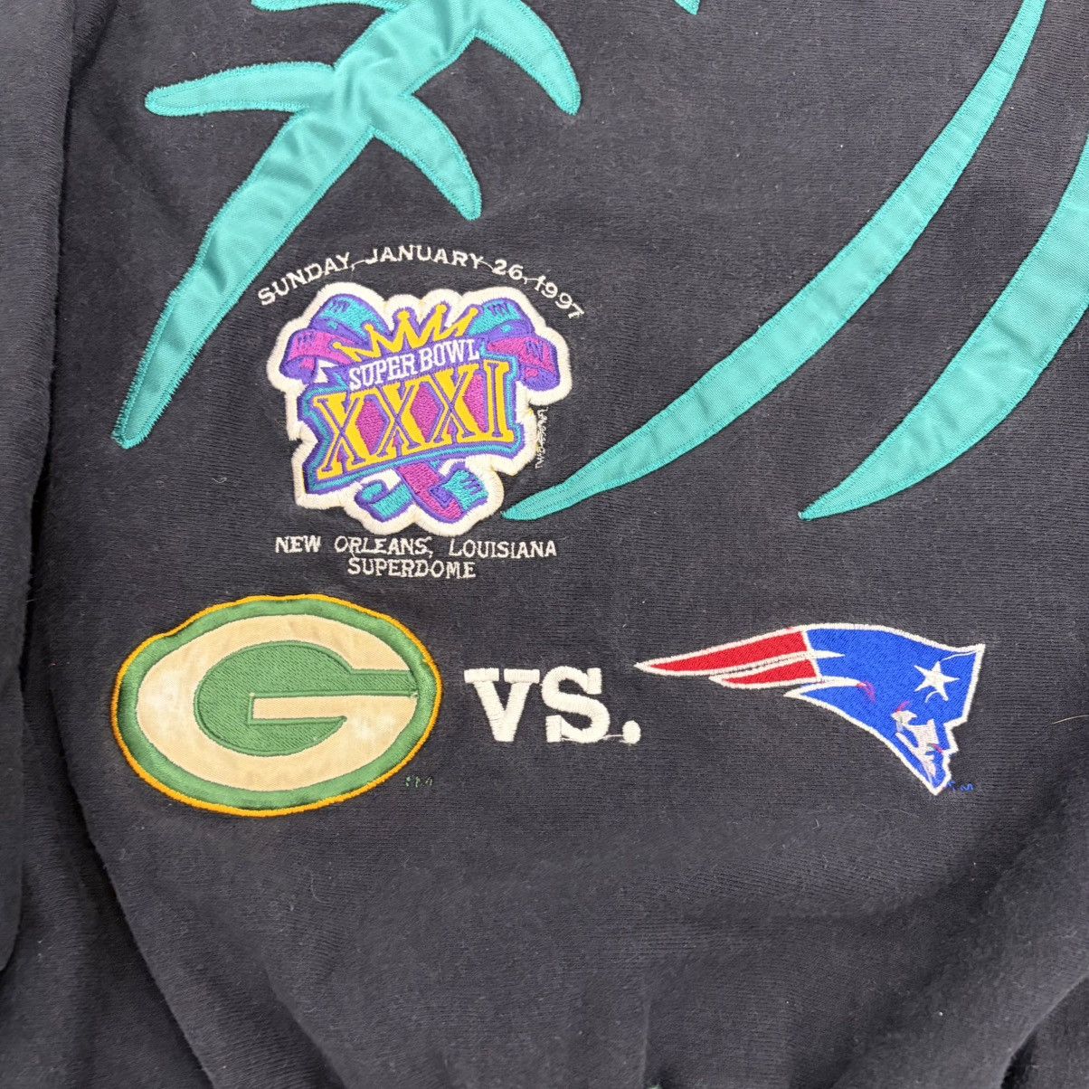 Other Vintage 1997 Patriots Packers Black NFL Sweatshirt Size US L / EU 52-54 / 3 - 2 Thumbnail