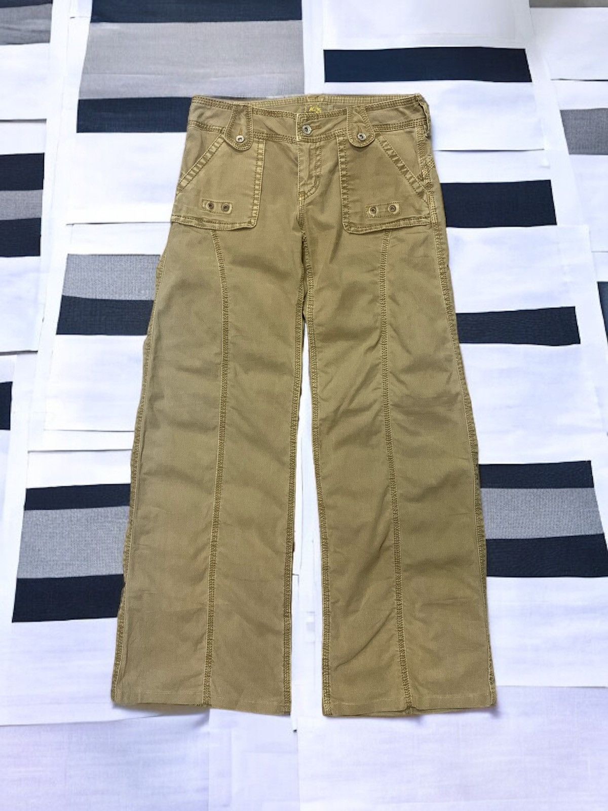 Japanese Brand Flamingo Firm Wide Leg Heavy Stitch Pants Size 29" - 1 Thumbnail