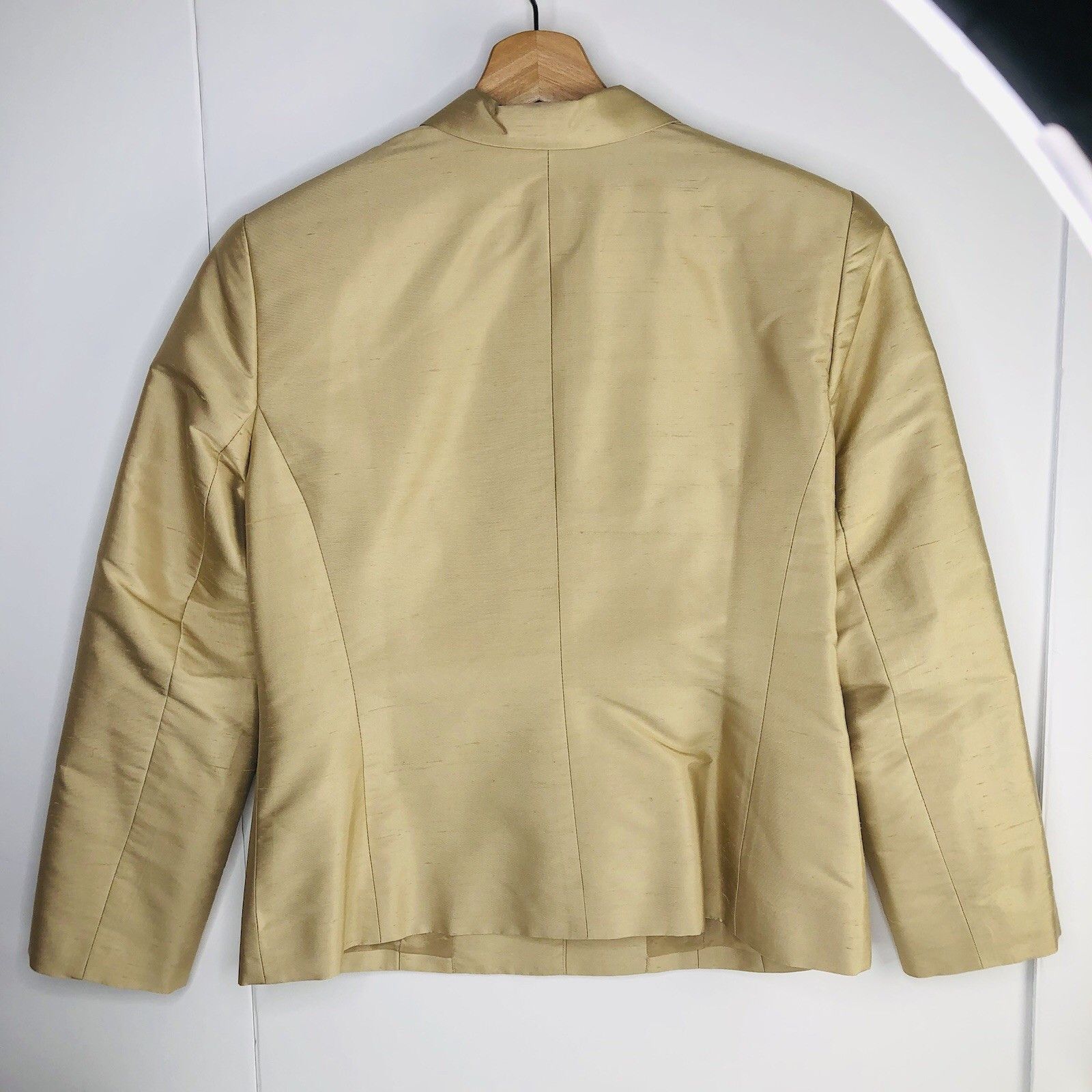 DKNY City DKNY Champagne Silk Jacket Size 12 Quiet Luxury Size XL / US 12-14 / IT 48-50 - 5 Thumbnail