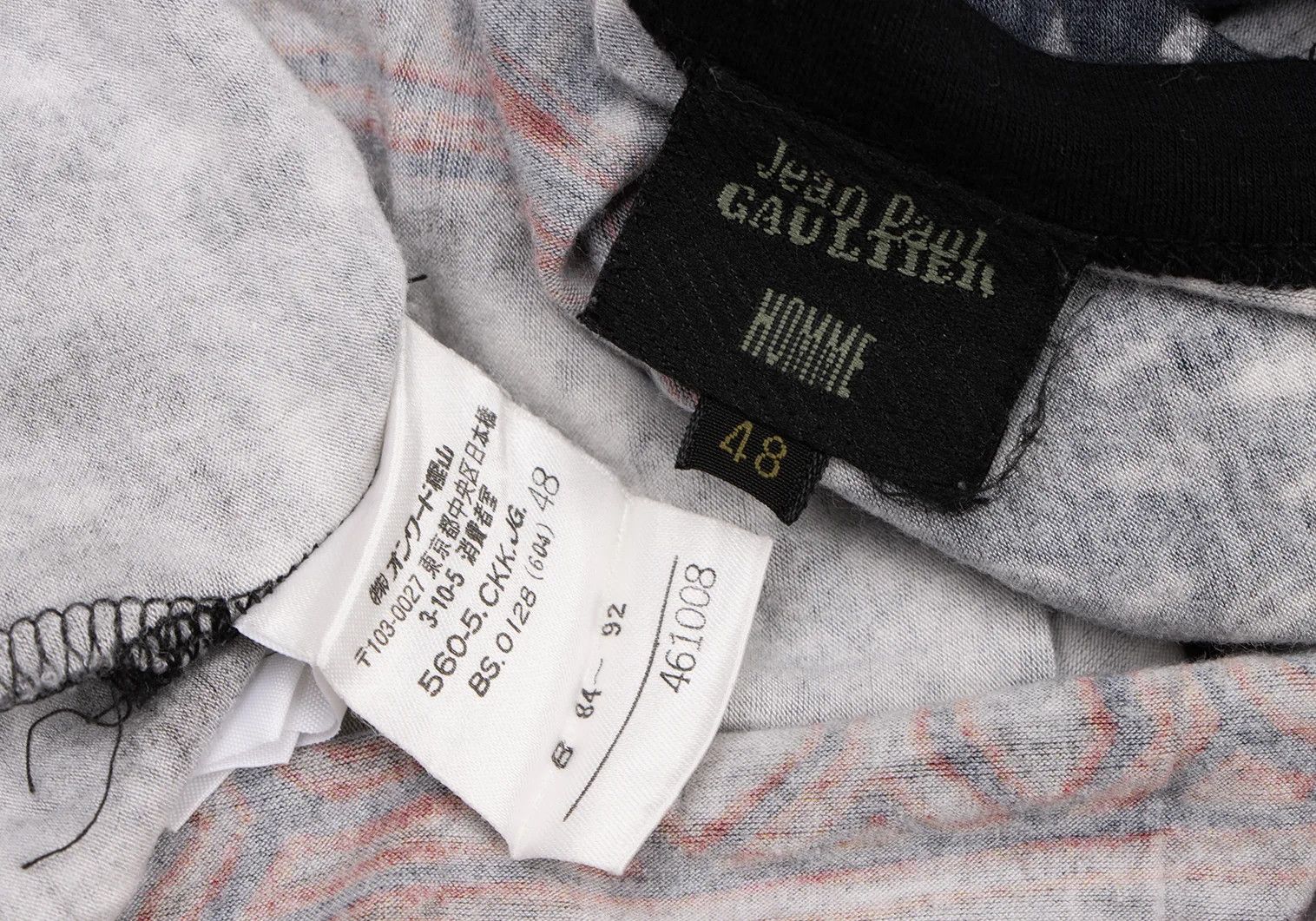 Jean Paul Gaultier Tribal Print Ringer T-Shirt in Black, White, and Red Size US M / EU 48-50 / 2 - 12 Thumbnail