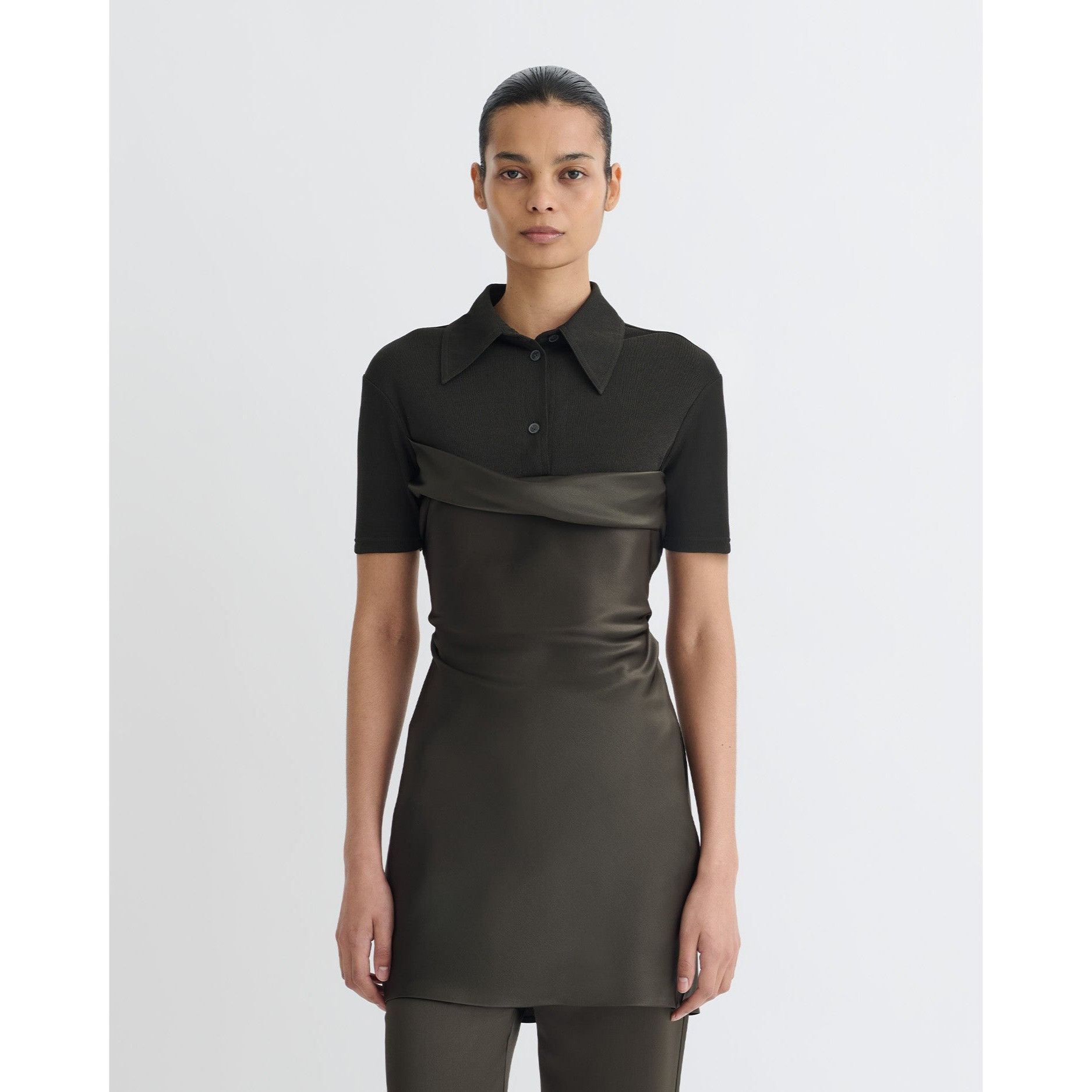 Nanushka Nanushka Heceta Mesh Jersey & Slip Satin Fabric Blocked Min Size L / US 10 / IT 46 - 3 Thumbnail