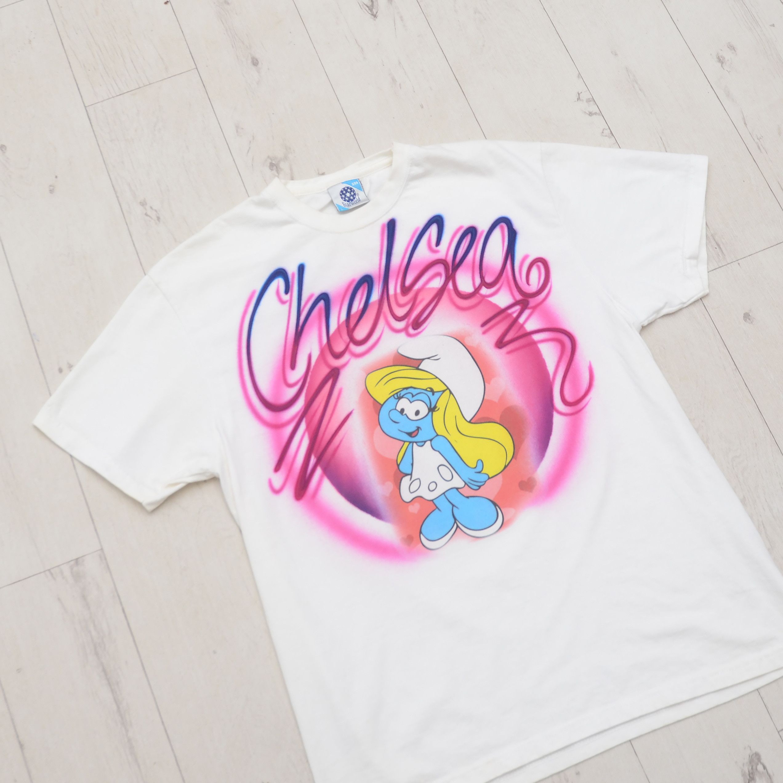 Cartoon Network × Vintage Y2K Vintage Smurfette Smurfs Unisex Airbrush Tee Graphic Size US L / EU 52-54 / 3 - 2 Thumbnail