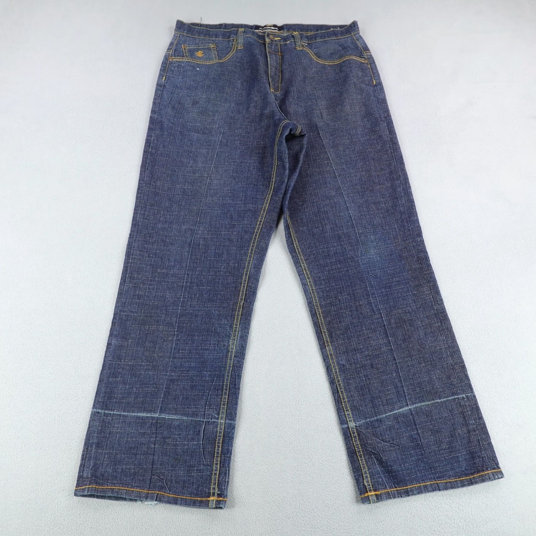 Rocawear VINTAGE Rocawear Jeans Mens 40x34 Blue Denim Embroidered Baggy Hip Hop Y2K 40x34 Relaxed Straight Denim Jeans Mens Blue Rocawear Size US 40 / EU 56 - 2 Thumbnail