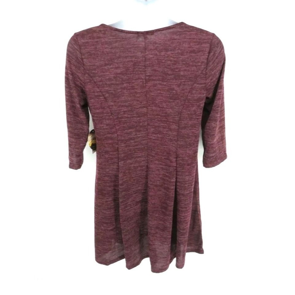 Other Bebop Maroon 3/4 Sleeve V-Neck Flowy Dress XXL NWT $39 Size XXL / US 16-18 / IT 52-54 - 3 Thumbnail