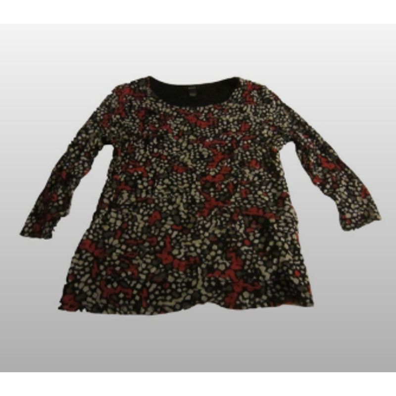 Alfani Abstract Dot & Floral Print Tunic Blouse Alfani Black Red L Size L / US 10 / IT 46 - 2 Thumbnail