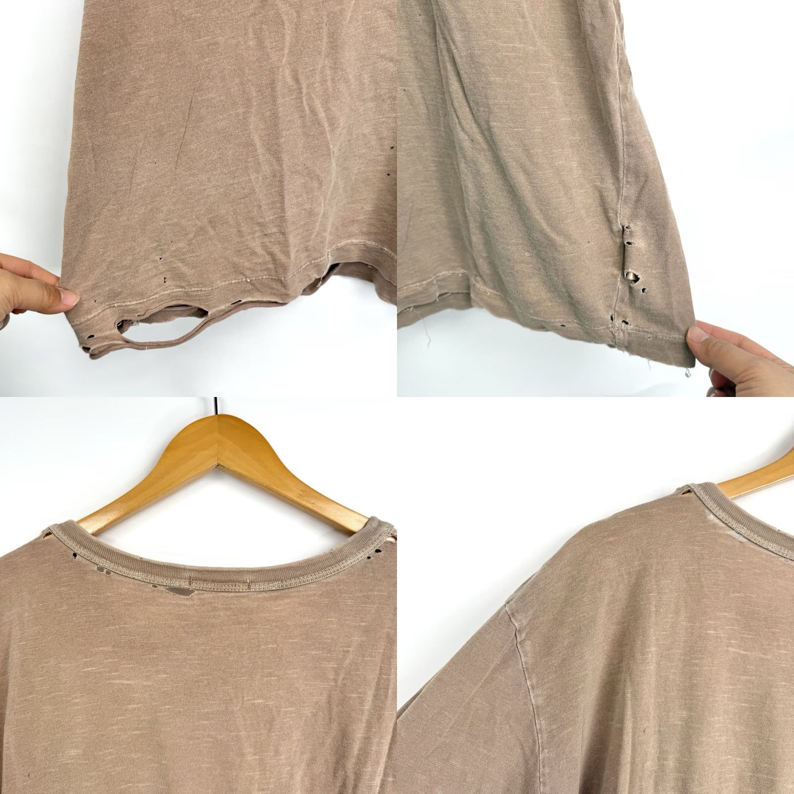Buck Mason Buck Mason Shirt Mens XL Slub Curved Hem Pocket Tee Brown Distressed Regular Modern Cotton Knit Short Sleeve Crew Neck T-Shirt Size US XL / EU 56 / 4 - 8 Thumbnail