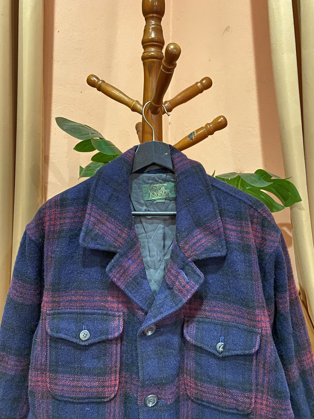 Japanese Brand New Yorker Woolen Plaid Jacket, Medium - Classic Style Size US M / EU 48-50 / 2 - 7 Thumbnail