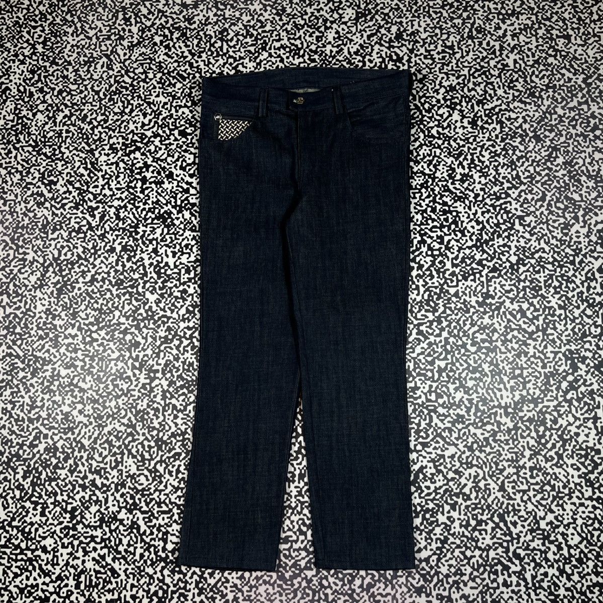 Angelo Galasso ANGELO GALASSO Denim Jeans Leather Pocket Luxury Rare Style Size US 34 / EU 50 - 2 Thumbnail