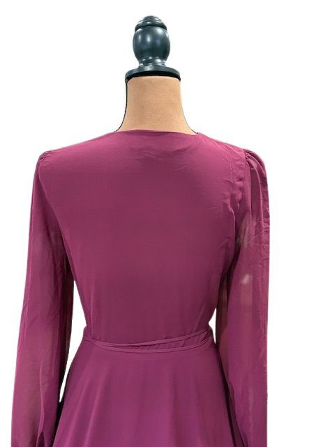 Lulus My Whole Heart Plum Long Sleeve Wrap Dress Size M / US 6-8 / IT 42-44 - 4 Thumbnail