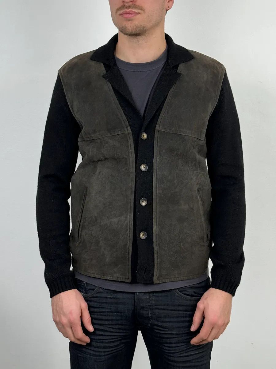 Jil Sander Jil Sander Black Wool & Grey Leather Jacket Size US M / EU 48-50 / 2 - 2 Thumbnail