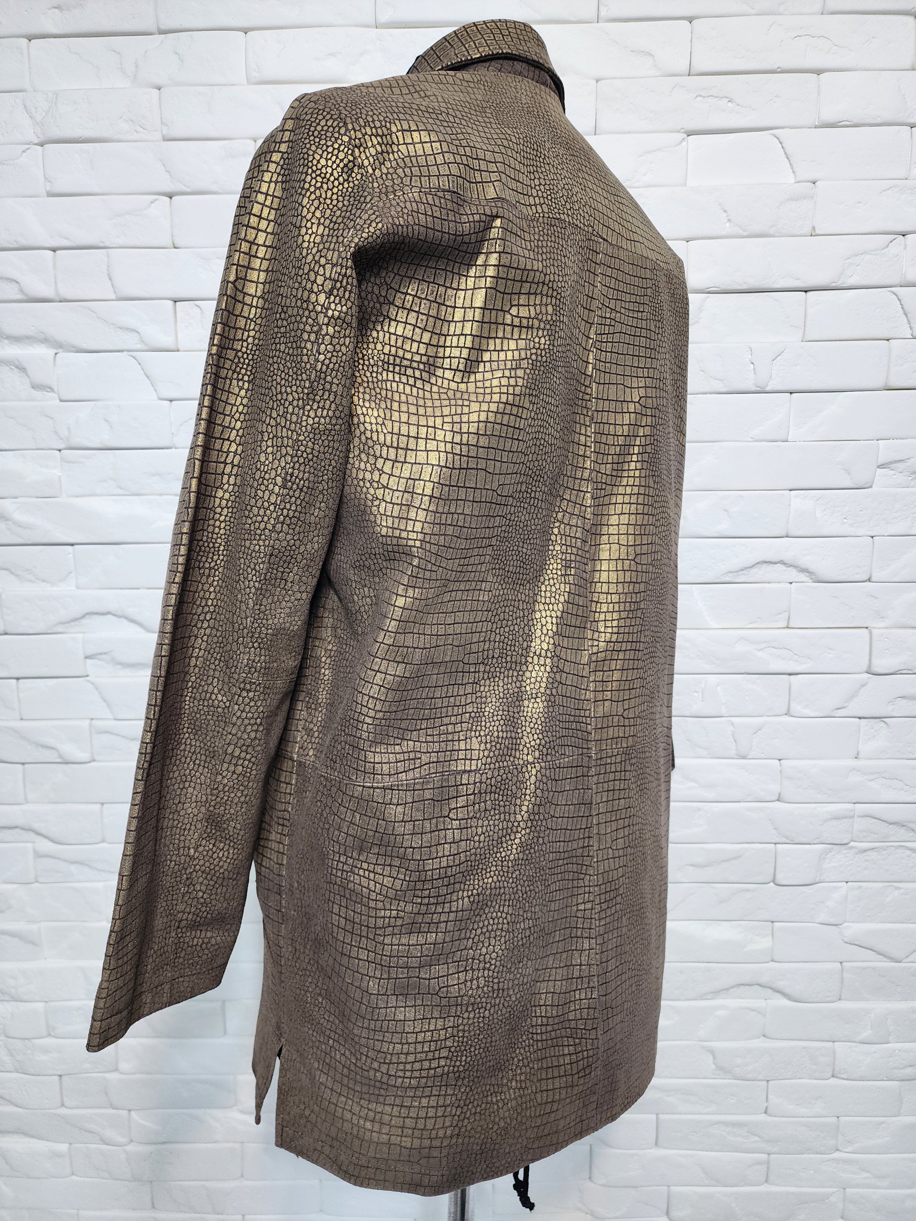 Genuine Leather Women's leather jacket in gold color. Size L / US 10 / IT 46 - 6 Thumbnail