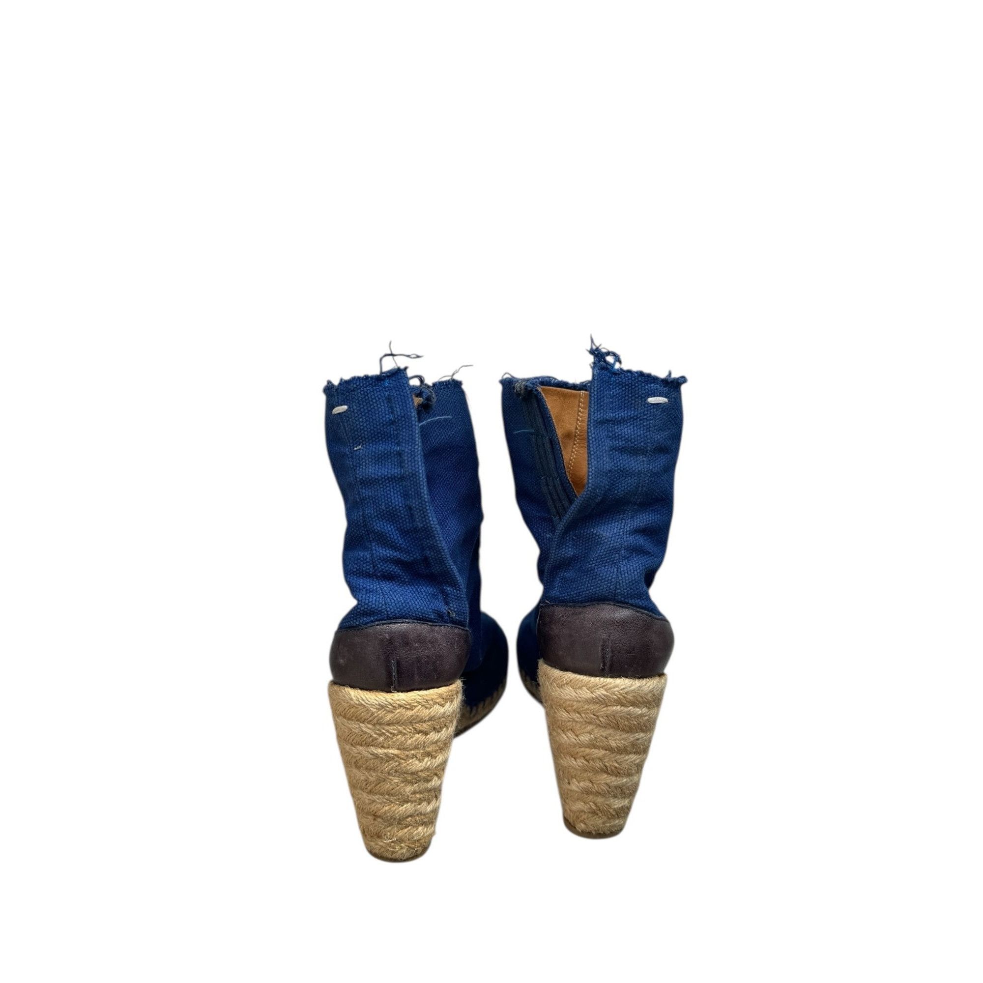 Maison Margiela Blue Tabi Wedge Boots Size US 6 / IT 36 - 4 Thumbnail