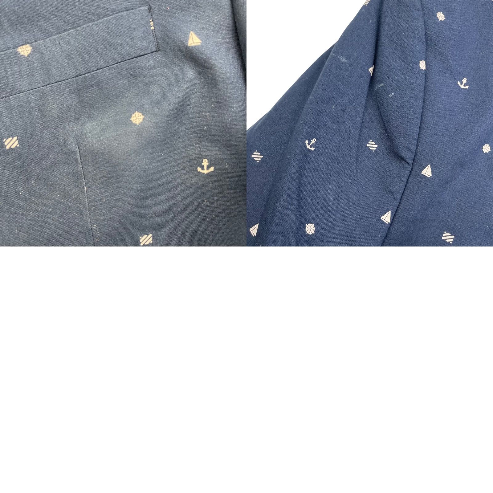 Croft & Barrow Croft & Barrow Men’s 2-Button Blazer 46R Navy Nautical Anchors 100% Cotton Size 46R - 9 Thumbnail