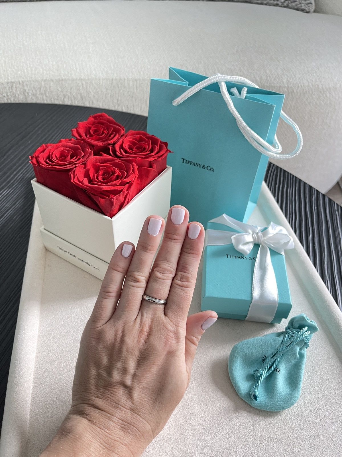 Tiffany & Co. Tiffany Milgrain Ring Platinum, 3 mm Wide 7.75 $1,600 Size ONE SIZE - 3 Thumbnail