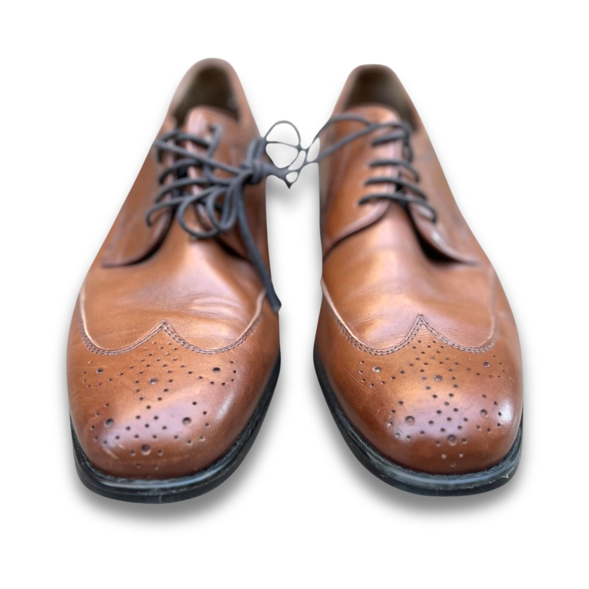 Johnston & Murphy Johnston & Murphy Mens Brown Oxford Dress Shoes Size 8.5 Lea Size US 8.5 / EU 41-42 - 5 Thumbnail