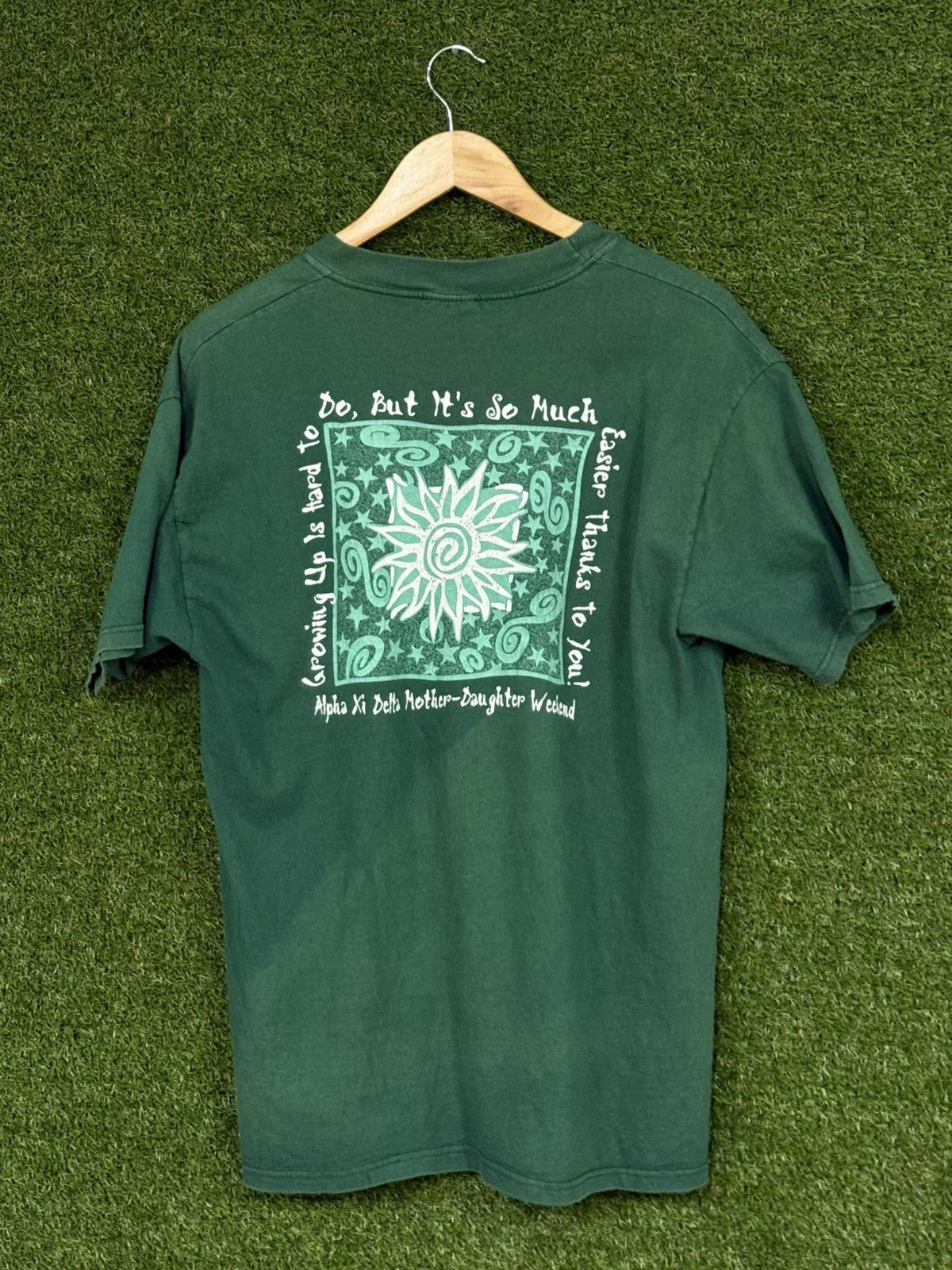 Vintage Vintage Alpha Sigma Alpha Forest Green Sorority Hanes Tee Size US L / EU 52-54 / 3 - 1 Thumbnail