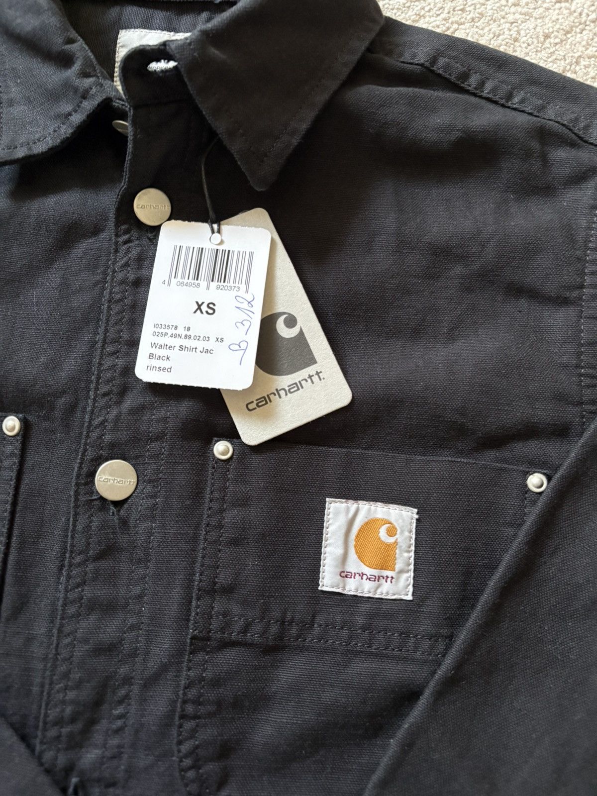 Carhartt Wip Carhartt WIP Walter Shirt Jacket – Black Rinsed / Size XS Size US XS / EU 42 / 0 - 6 Thumbnail