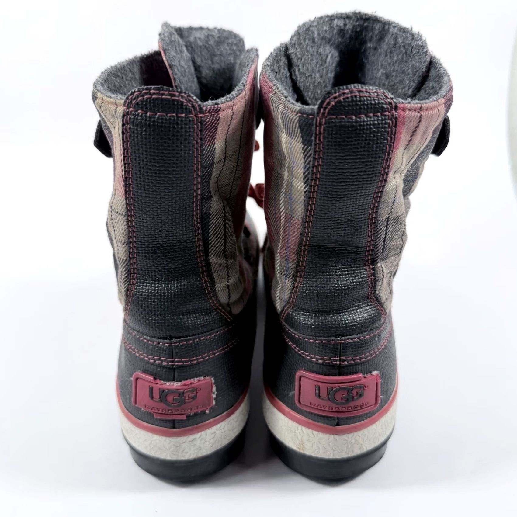 Ugg UGG Decatur Boots Women's Black/Red Plaid Waterproof Lace Up - 9 Size US 9 / IT 39 - 4 Thumbnail