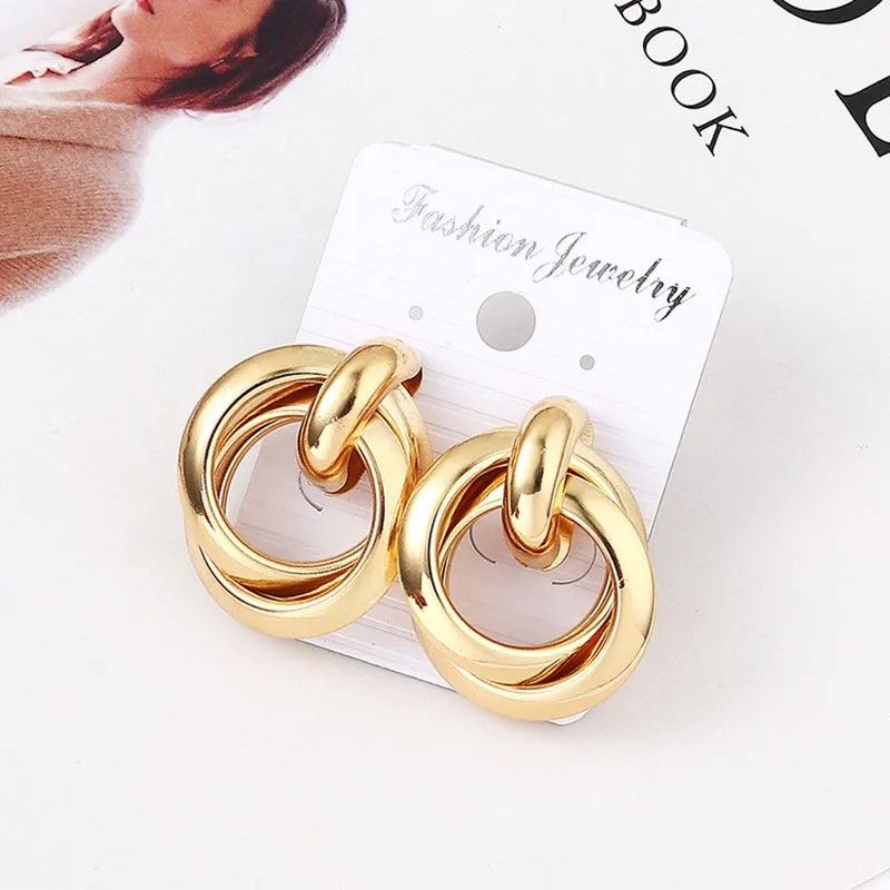 Other Gold Color Metal Twisted Earring Size ONE SIZE - 3 Thumbnail