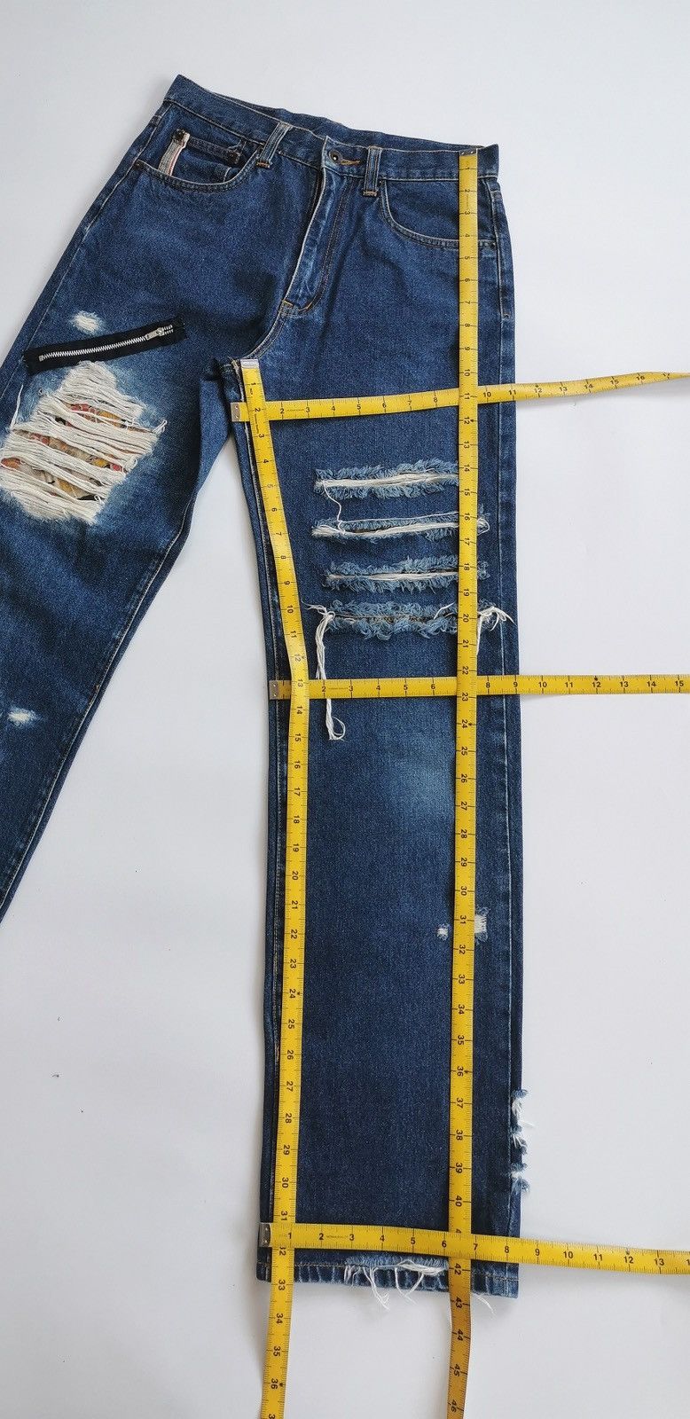 Kapital Back & Forth Selvedge Distressed Ripped Reworked Patch Jeans Size US 28 / EU 44 - 17 Thumbnail