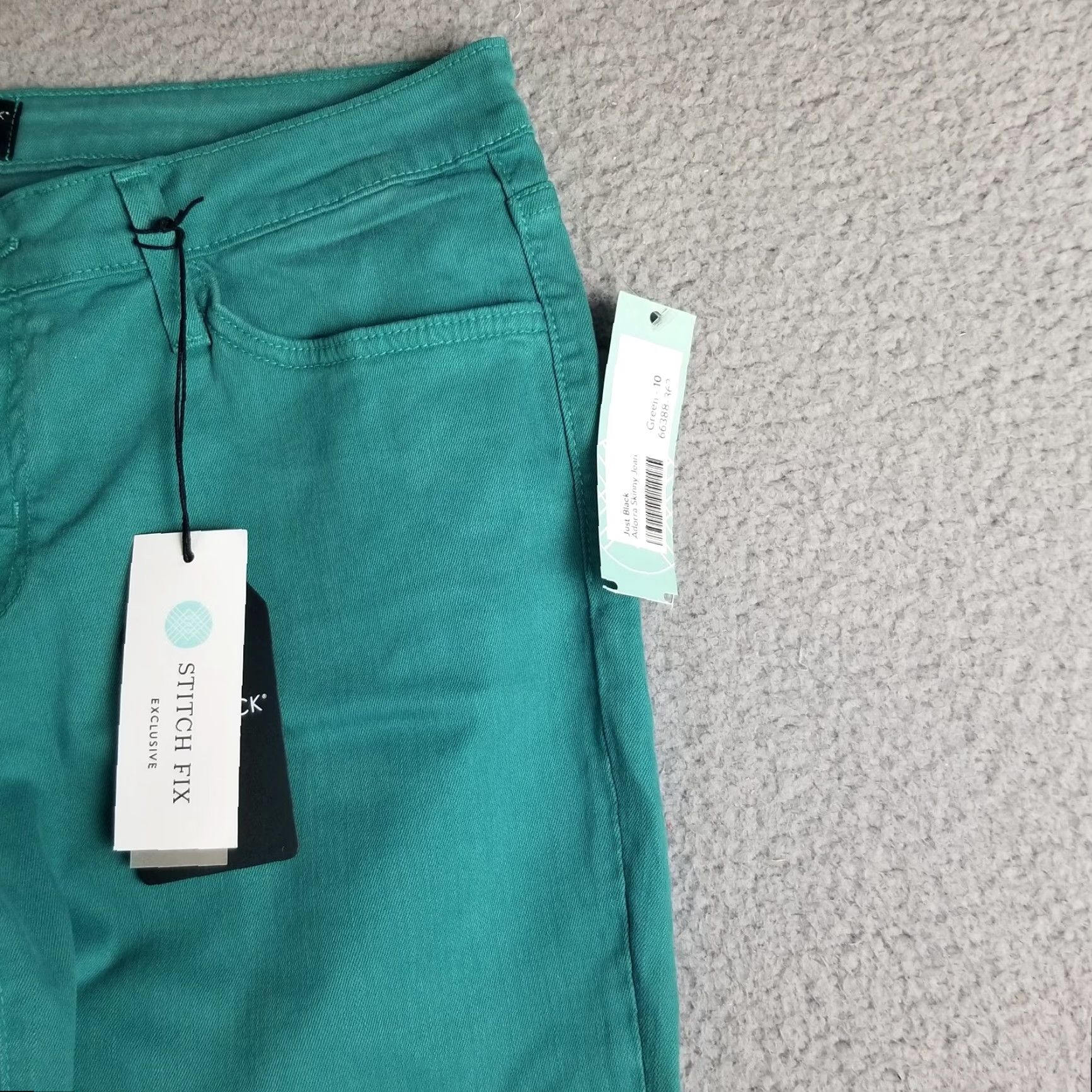 Denime JUST BLACK Denim Womens 30 Adorra Green Shamrock Stretch Skinny Jeans USA NWT Violet Size 30" / US 8 / IT 44 - 2 Thumbnail