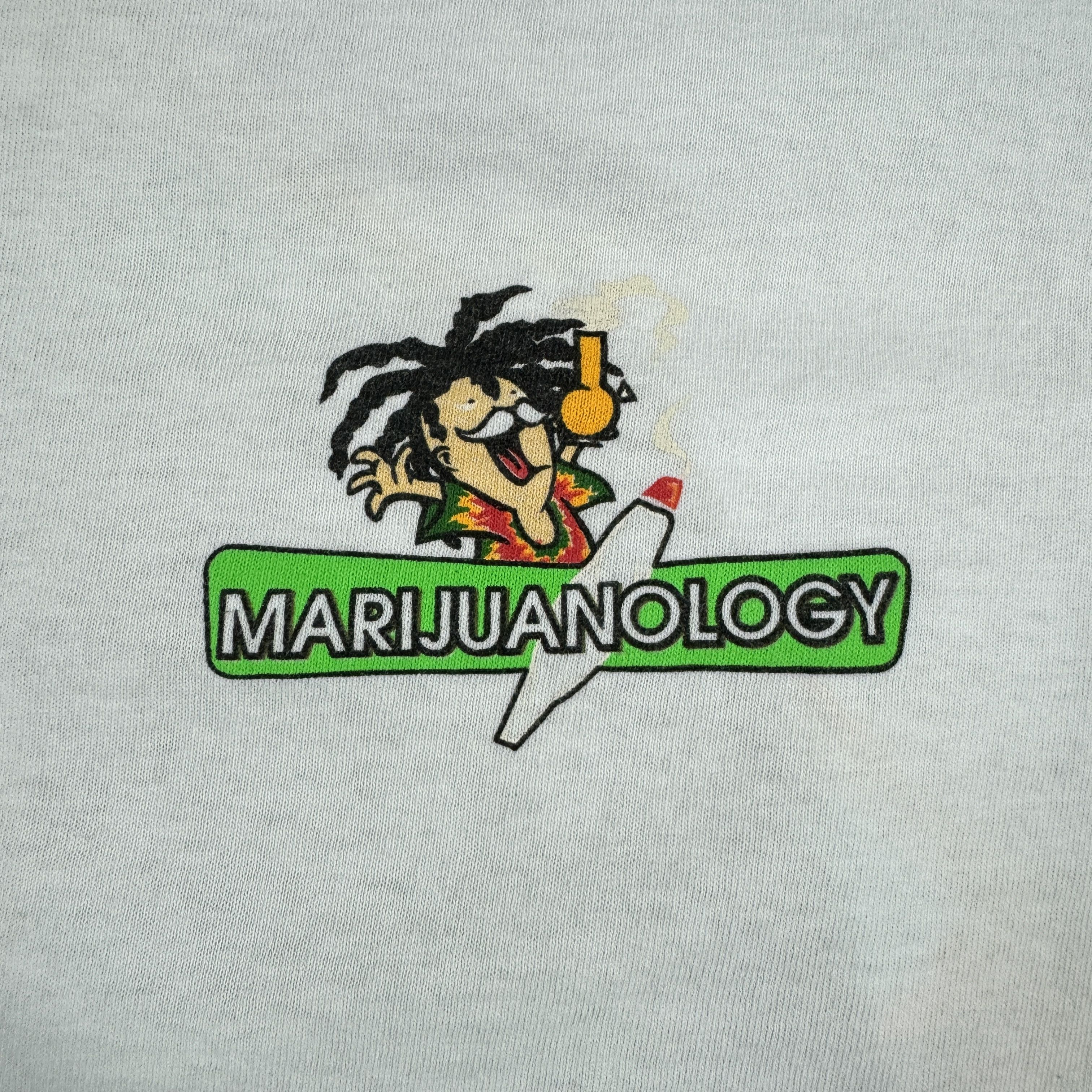 Vintage Early 2000s Marijuanology Weed Parody T-shirt Size US L / EU 52-54 / 3 - 4 Thumbnail
