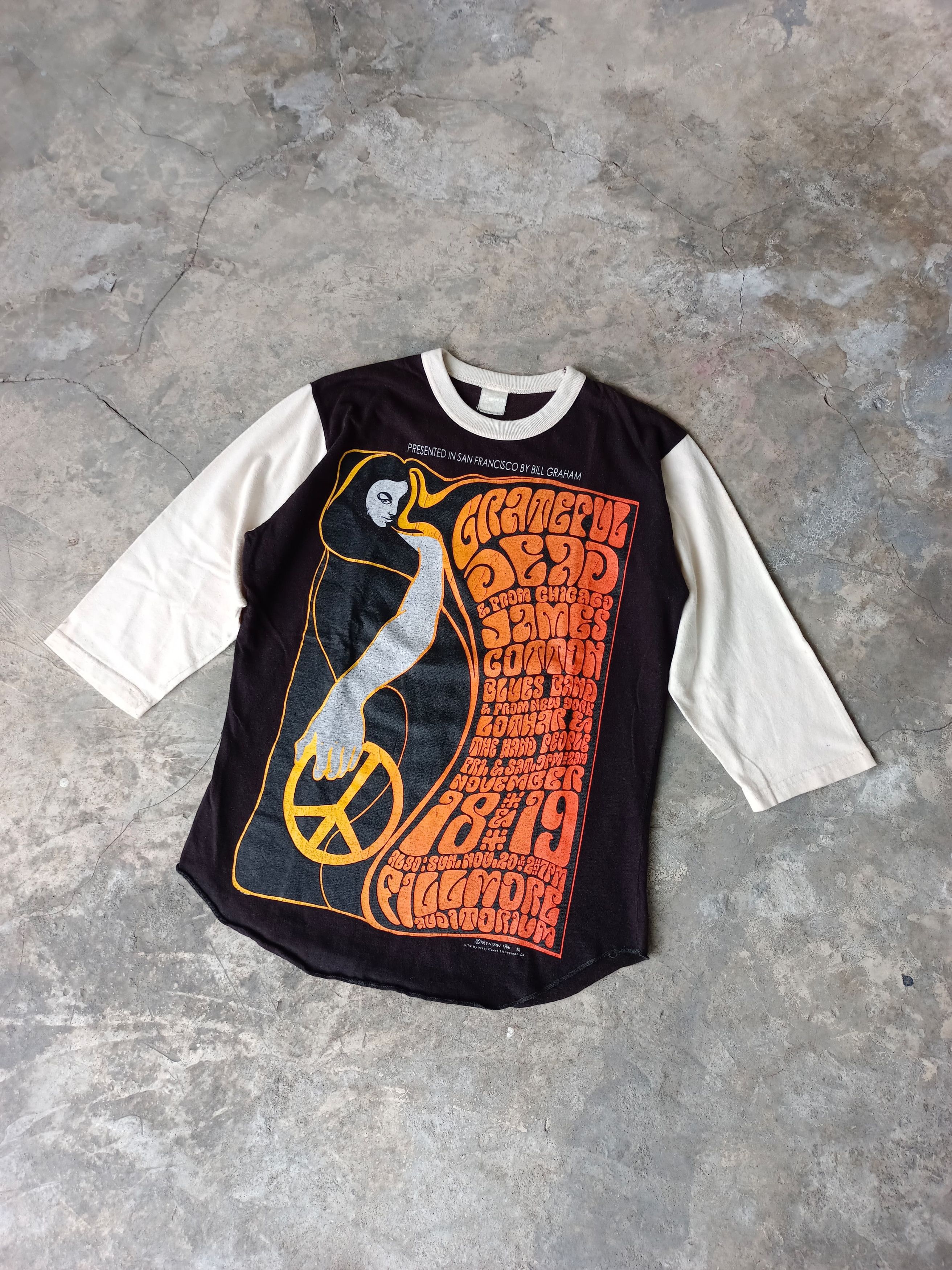 Band Tees × Grateful Dead × Vintage Grateful Dead "Fillmore Auditorium" Raglan Size US XL / EU 56 / 4 - 1 Thumbnail