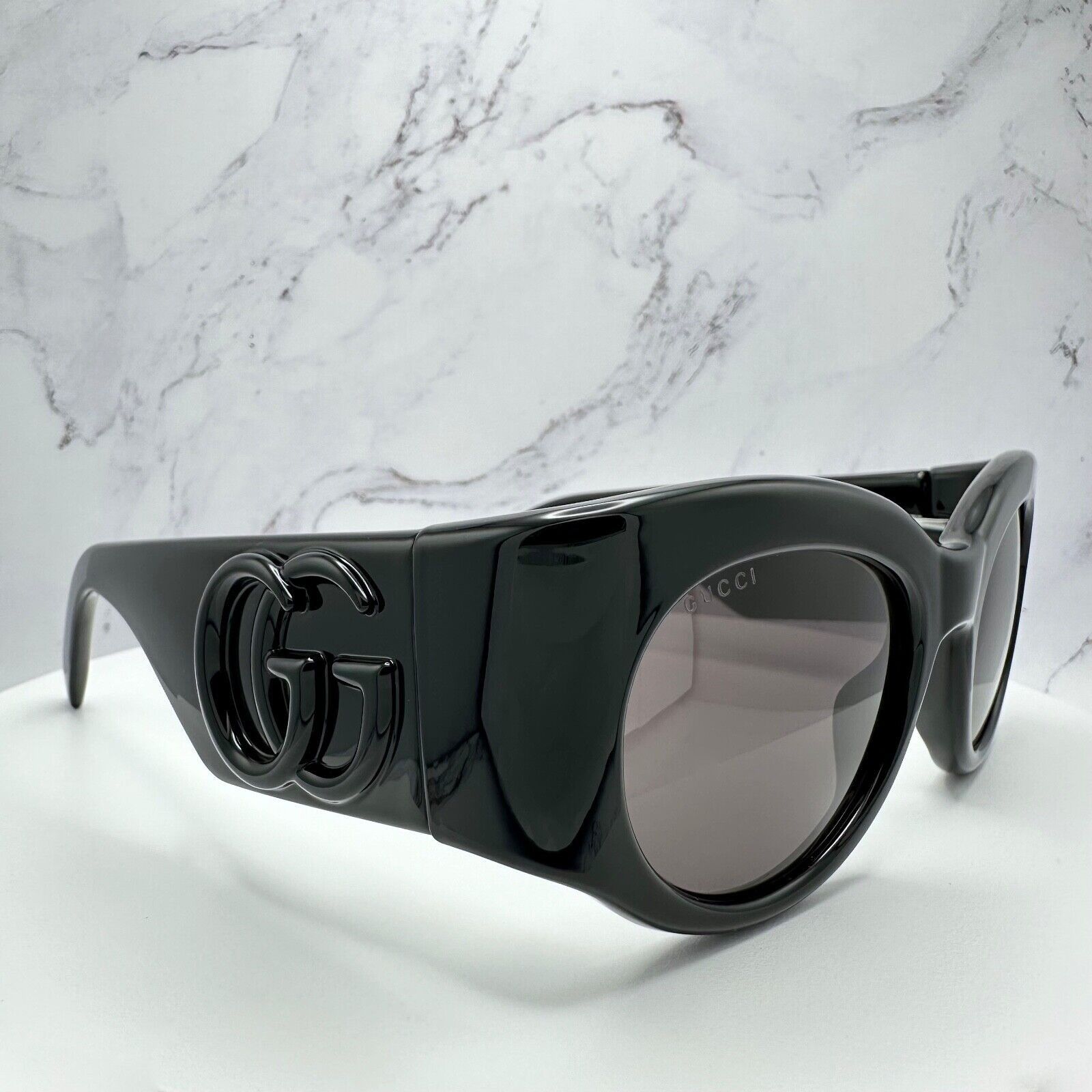 Gucci New GUCCI Sunglasses Black 3D GG Logo Wrap Triple Black Size ONE SIZE - 21 Thumbnail