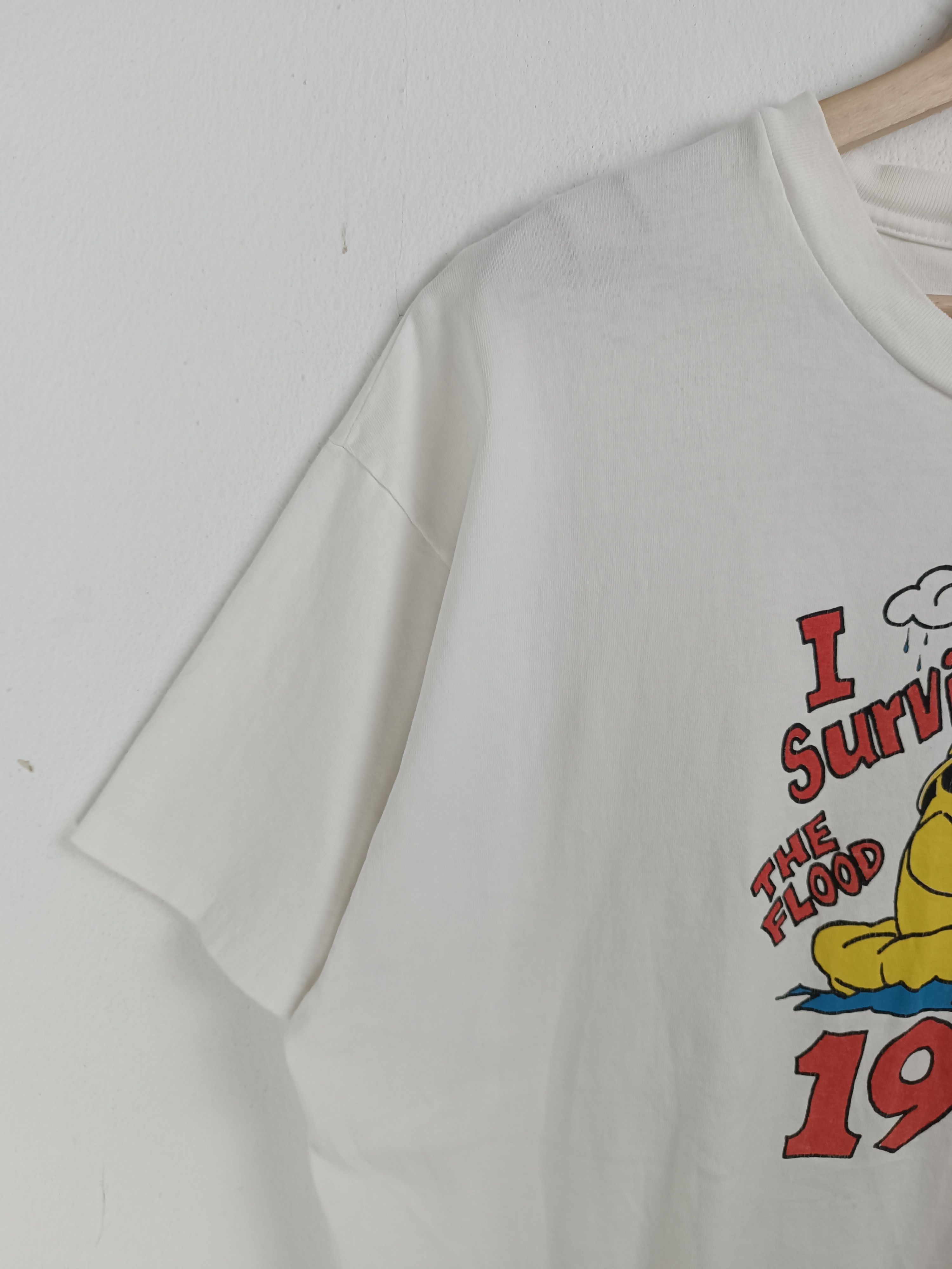 Vintage VINTAGE 90s I SURVIVED THE FLOOD 1997 FUNNY HUMOR VERY RARE Size US XL / EU 56 / 4 - 5 Thumbnail
