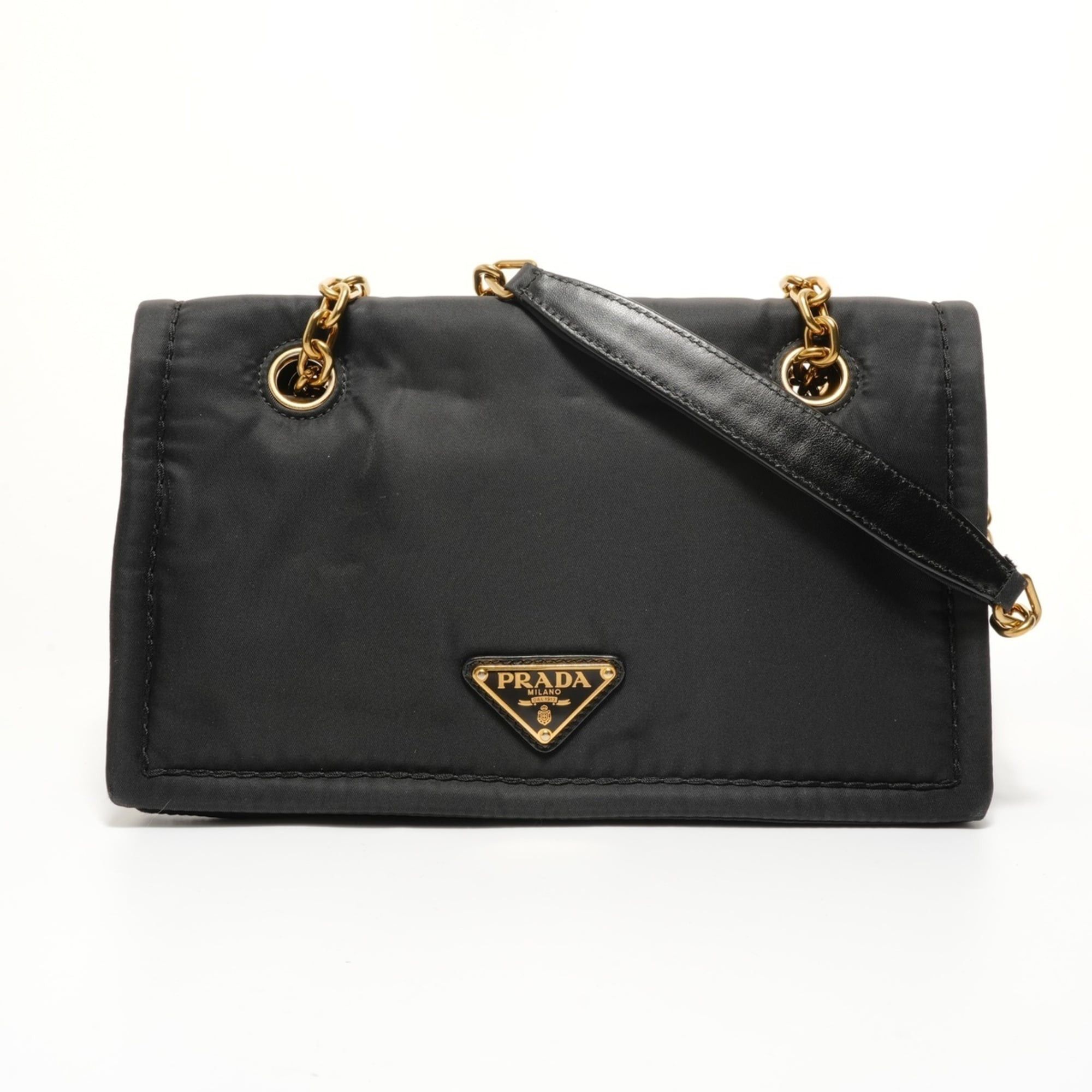 Prada Prada nylon chain shoulder bag, black. Size ONE SIZE - 1 Thumbnail