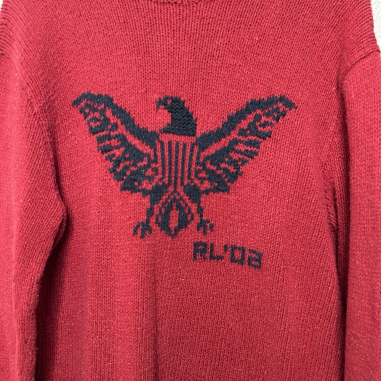 Polo Ralph Lauren Vintage Polo Ralph Lauren Eagle RL ’02 2002 Knit Sweater Size US L / EU 52-54 / 3 - 3 Thumbnail