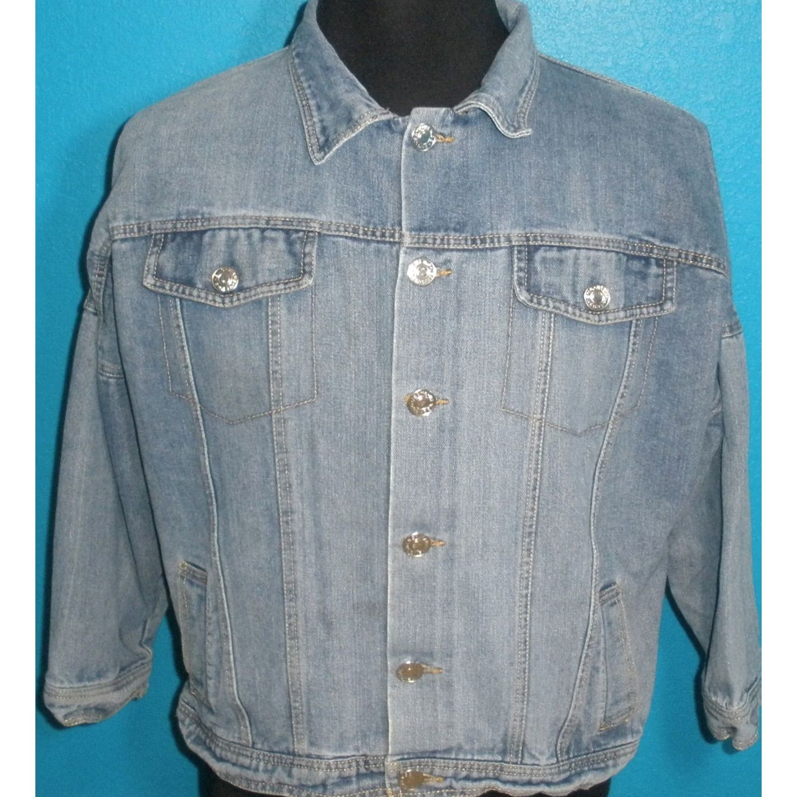 Denime Daee Woman Denim Blue Jean Jacket Button Up Womens Medium VTG Jacket Size 32" / US 10 / IT 46 - 2 Thumbnail