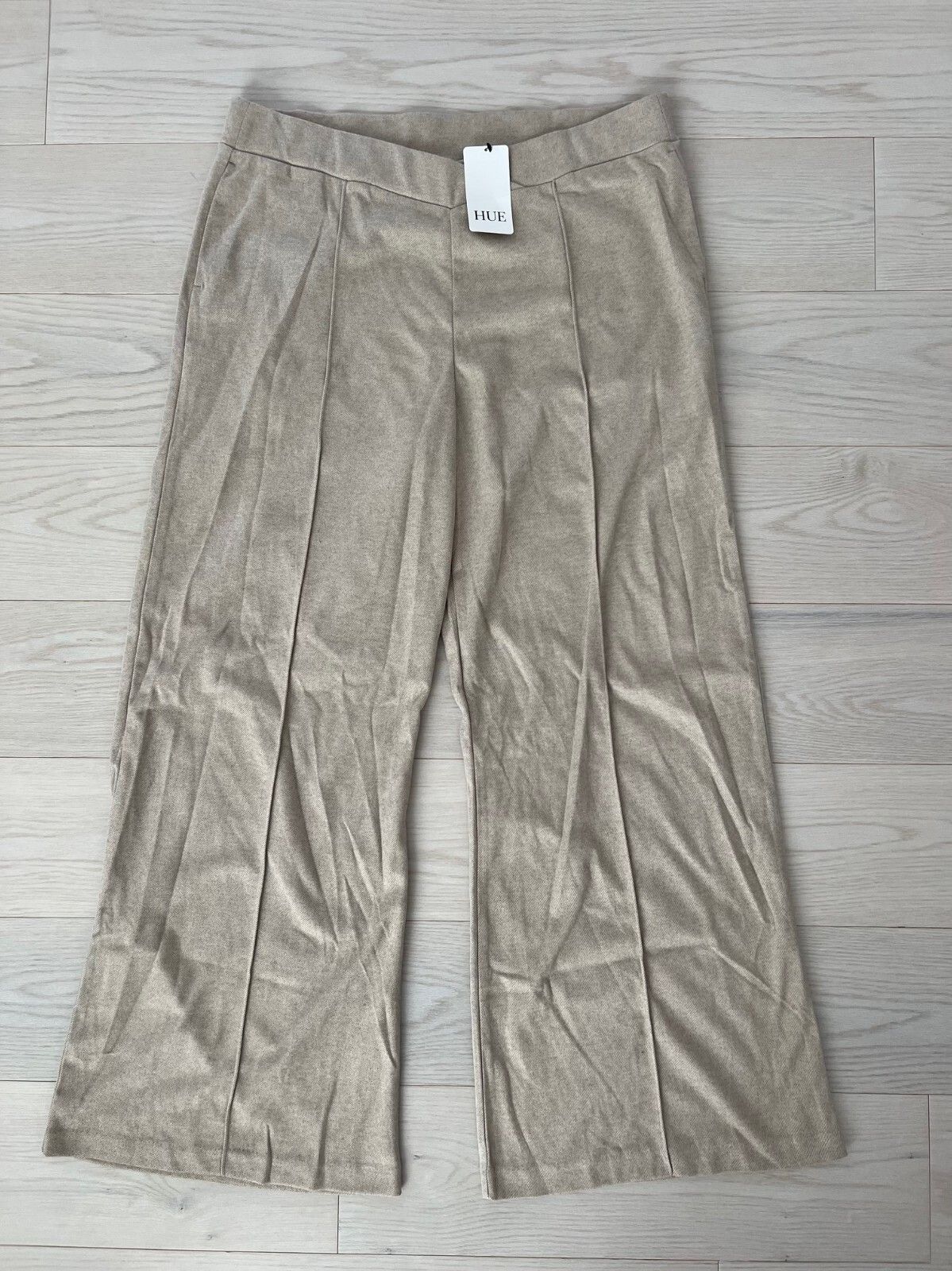 Other HUE U24271H Pull-On Crossover Wide Leg Pants Sand ( XL ) Size 24" / US 00 / IT 34 - 3 Thumbnail