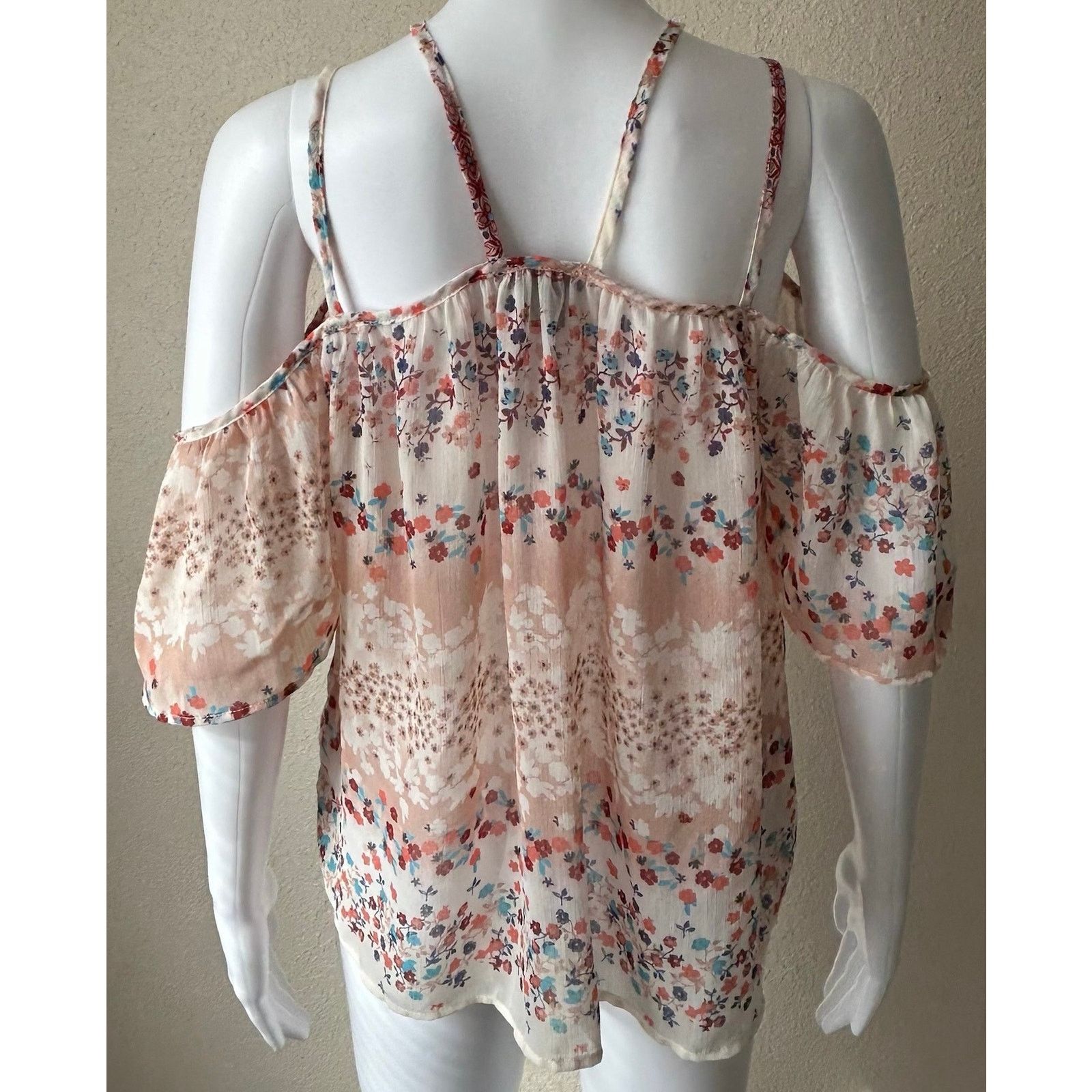 Other TIMING | Pastel Lightweight Floral Flowy Blouse | Small Size S / US 4 / IT 40 - 2 Thumbnail
