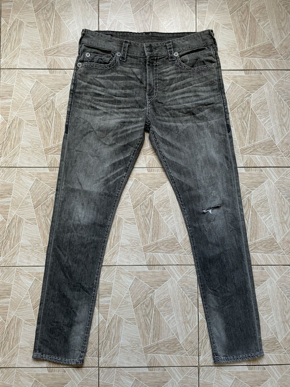 Daily Paper Y2K Japanese Designer Rap True Religion Usa Distressed Denim Size US 36 / EU 52 - 1 Thumbnail