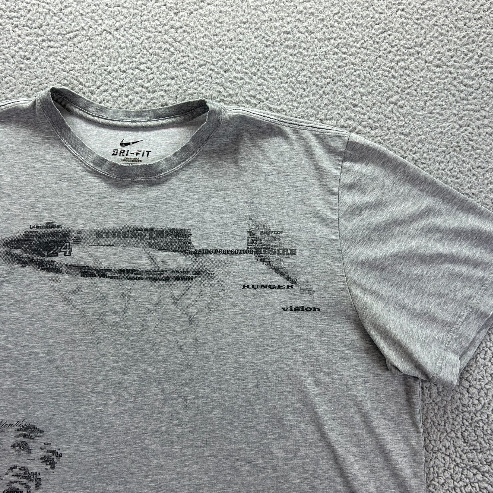 Nike Nike Shirt Mens 2XL Gray Kobe Bryant Dri-FIT Agility Vision Short Sleeve Tee Size US XXL / EU 58 / 5 - 3 Thumbnail