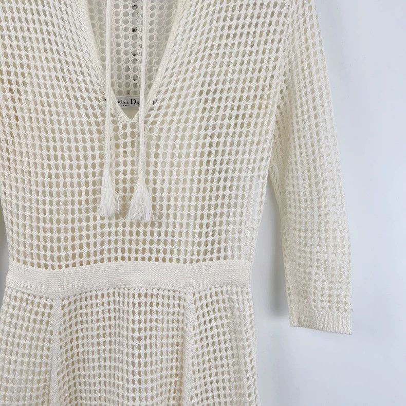 Dior Dior Beige two-piece hollow knitted dress Size XXS / US 00 / IT 34 - 4 Thumbnail