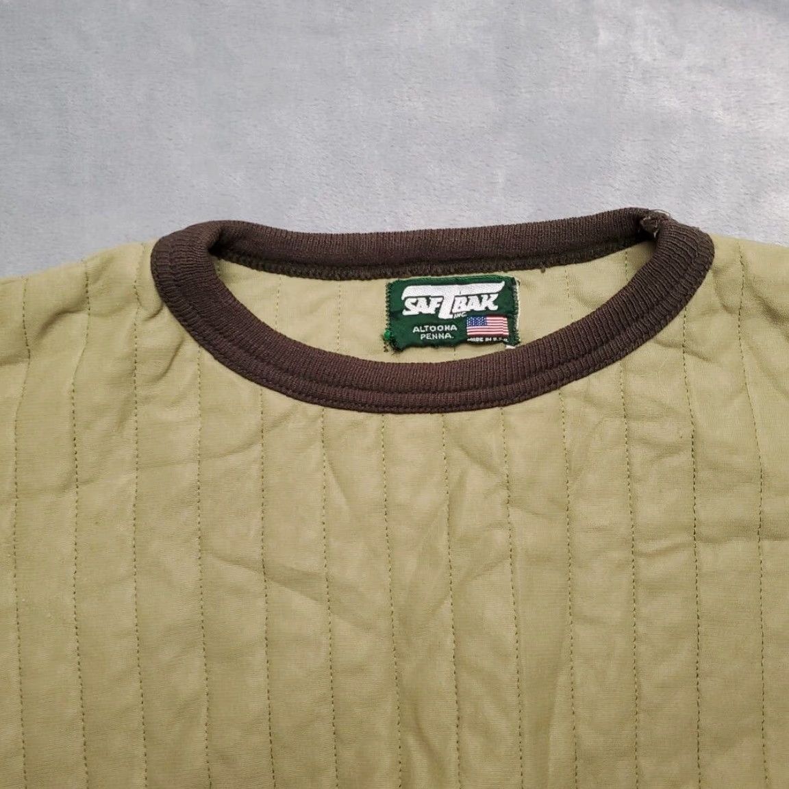 SafTbak VINTAGE Saf T Bak Jacket Men S Green Line Quilted Insulated Work Wear Base Layer Size US S / EU 44-46 / 1 - 3 Thumbnail