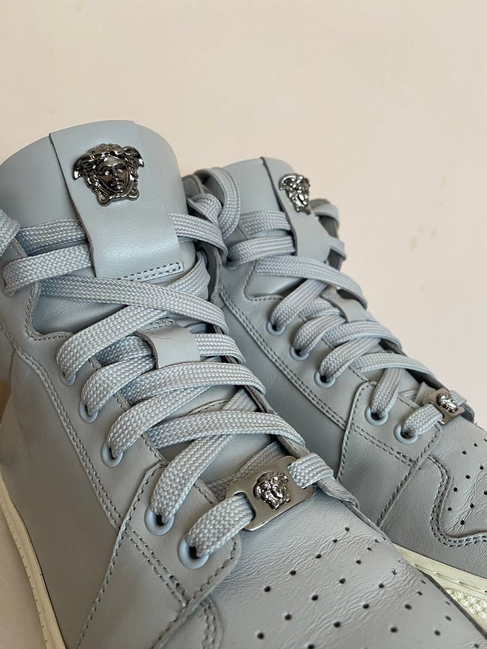 Versace Versace Men’s Gray Leather High Top Sneakers Size US 8 / EU 41 - 7 Thumbnail