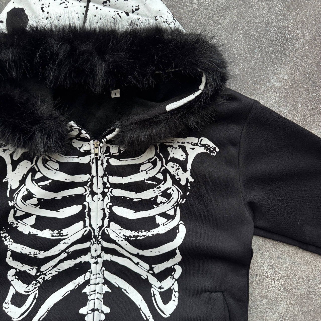 If Six Was Nine Amazing Y2K Gothic Emo Faux Fur Details Zip Hoodie Size M / US 6-8 / IT 42-44 - 7 Thumbnail