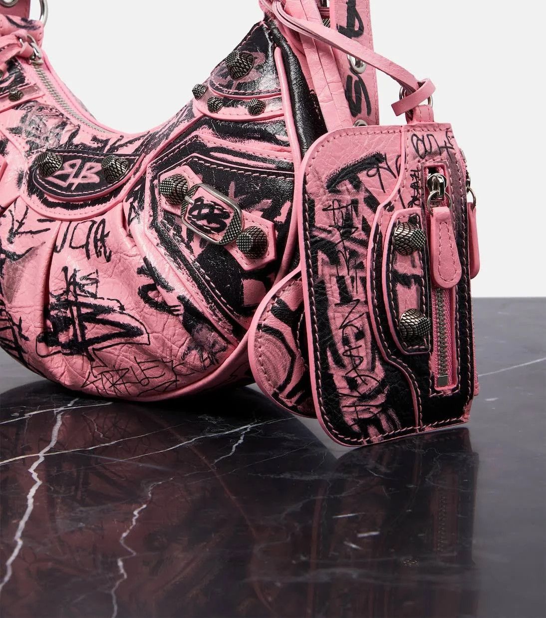 Balenciaga o1mt1gz0724 Size: OS / Cagole XS Shoulder Bag in Pink/Black Size ONE SIZE - 5 Thumbnail