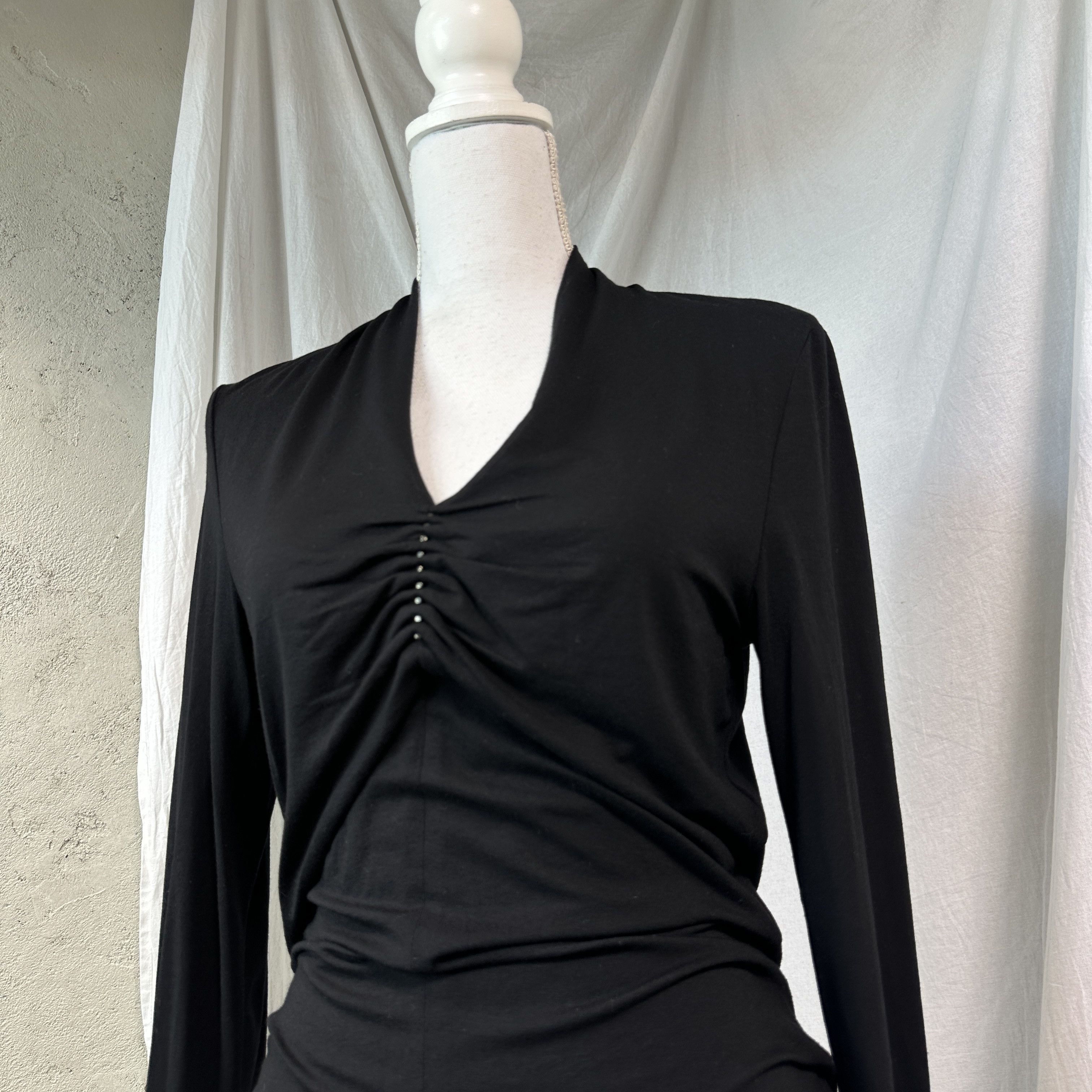 Vintage Vintage Avant Garde Ruffled Longsleeve Top 00s Size S / US 4 / IT 40 - 2 Thumbnail