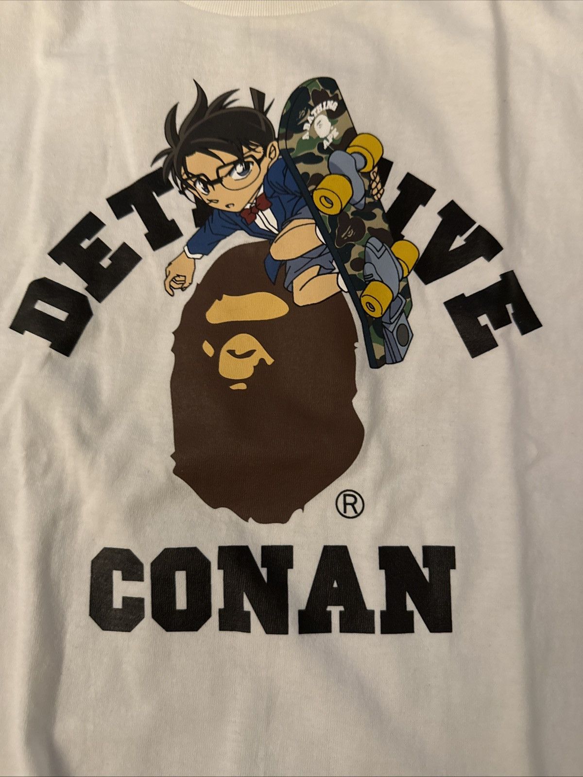Bape BAPE x Detective Conan Baby Milo Skate Tee White Medium | Grailed
