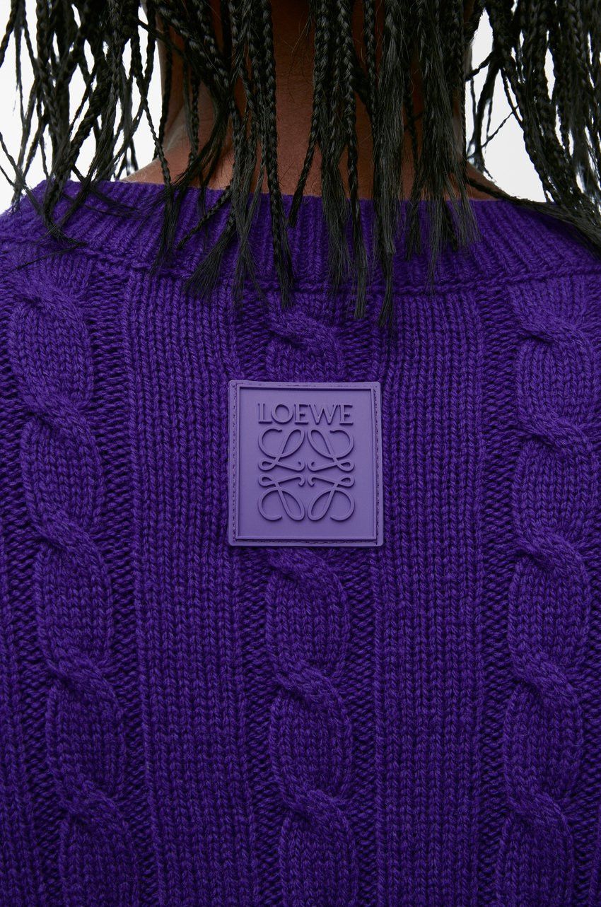 Loewe o1loc1c0525 Sweater In Wool in Purple Size M / US 6-8 / IT 42-44 - 5 Thumbnail